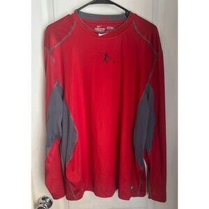Nike Pro Combat Red Shirt Men’s XL Fitted Long Sleeve Baseball